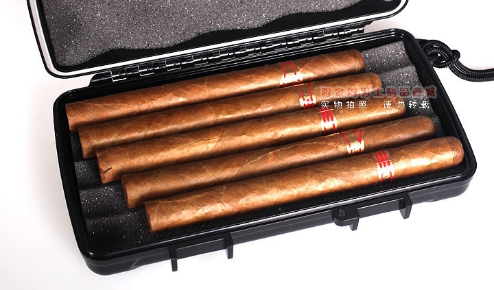 现货雪茄保湿盒便携 Xikar西卡塑料5支黑色 密封防水-3
