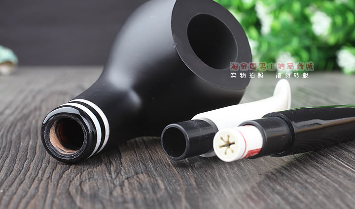 【淘金周】丹麦Stanwell双嘴石楠木烟斗阅读烟斗6件套黑白双嘴402-8