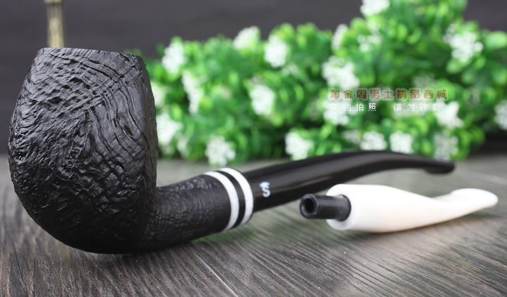 【淘金周】丹麦Stanwell石楠木烟斗阅读烟斗5件套黑白双嘴喷砂403-1