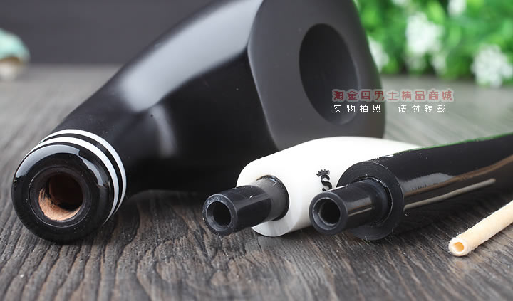 【淘金周】丹麦Stanwell双嘴石楠木烟斗阅读烟斗5件套黑白双嘴404-8