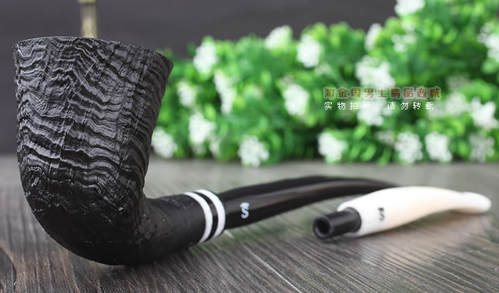 【淘金周】丹麦Stanwell石楠木烟斗阅读烟斗5件套黑白双嘴喷砂405-1