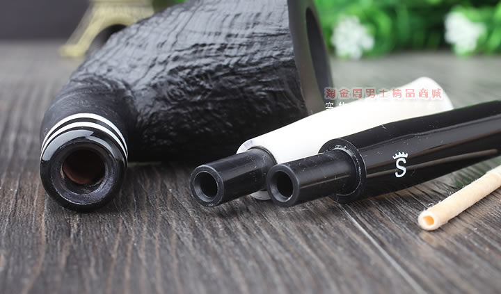 【淘金周】丹麦Stanwell石楠木烟斗阅读烟斗5件套黑白双嘴喷砂405-7