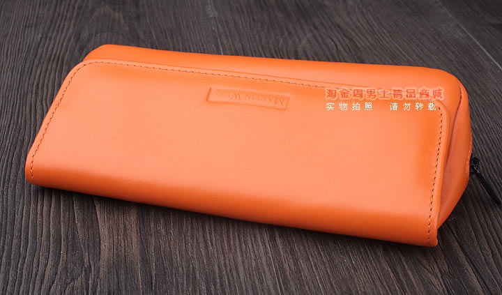 【淘金周】原装德国Martin Wess手工牛皮烟斗包 单斗包K15橙色-1