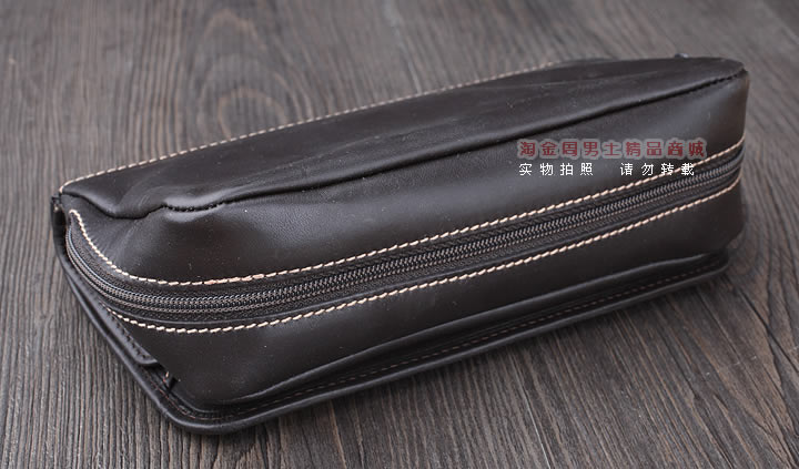 【淘金周】原装德国Martin Wess手工牛皮烟斗包 两斗包K28棕色-2