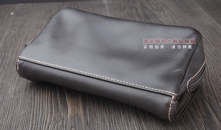 【淘金周】原装德国Martin Wess手工牛皮烟斗包 两斗包K28棕色-3