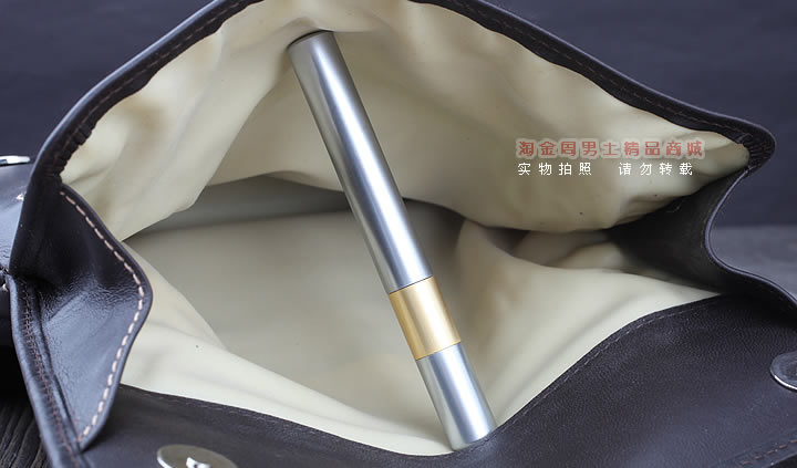 【淘金周】原装德国Martin Wess手工牛皮烟斗包 两斗包K28棕色-7