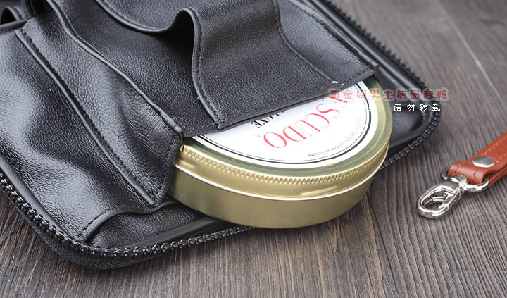 【淘金周】原装德国Martin Wess手工牛皮烟斗包 4斗包p15/4-4