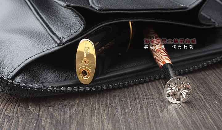 【淘金周】原装德国Martin Wess手工牛皮烟斗包 4斗包p15/4-5