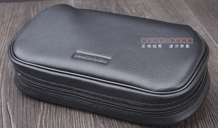 【淘金周】原装德国Martin Wess手工牛皮烟斗包 两斗包P36-2黑色-1