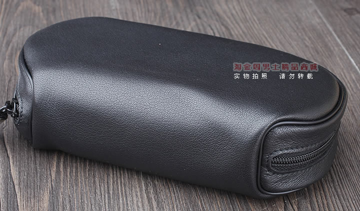 【淘金周】原装德国Martin Wess手工牛皮烟斗包 两斗包P36-2黑色-2