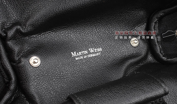 【淘金周】原装德国Martin Wess手工牛皮烟斗包 两斗包P36-2黑色-5