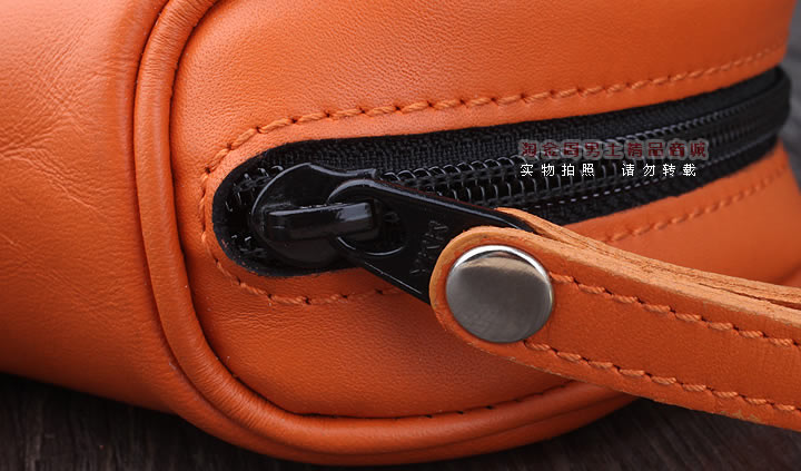 【淘金周】原装德国Martin Wess手工牛皮烟斗包 两斗包P36/2橙色-7