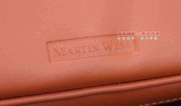 【淘金周】原装德国Martin Wess手工牛皮烟斗包 两斗包P36/2橙色-8