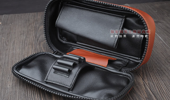 【淘金周】原装德国Martin Wess手工牛皮烟斗包 两斗包P9/2棕色-2