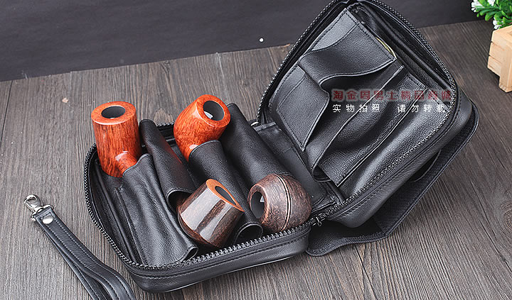 【淘金周】原装德国Martin Wess手工牛皮烟斗包 四斗包ap15/4-5