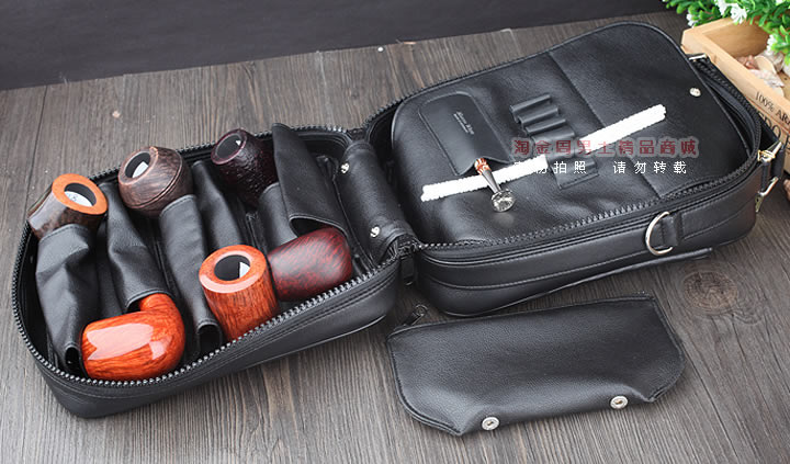 【淘金周】原装德国Martin Wess手工牛皮烟斗包 12斗包p49/12背包-7