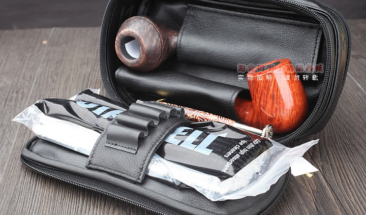 【淘金周】原装德国Martin Wess手工牛皮烟斗包 两斗包lp51/2-3