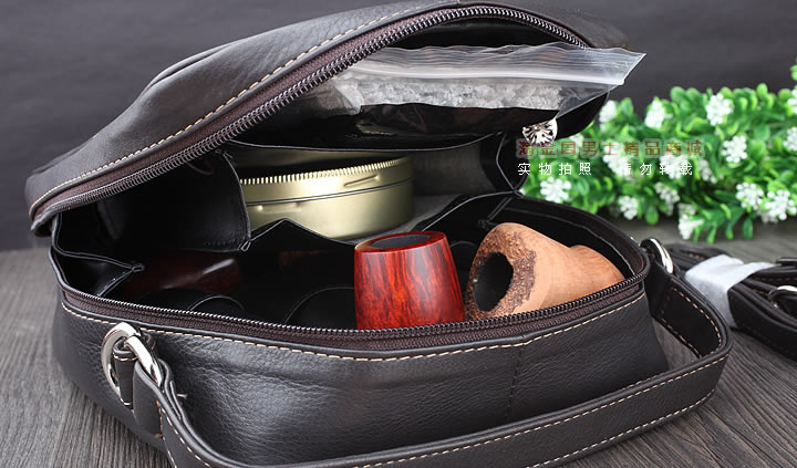 【淘金周】原装意大利lubinski鲁宾斯基真皮四斗烟斗包 I768褐色-10