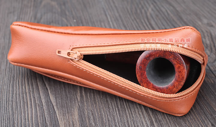 【淘金周】原装意大利鲁宾斯基lubinski真皮单斗烟斗包 I803棕色-7