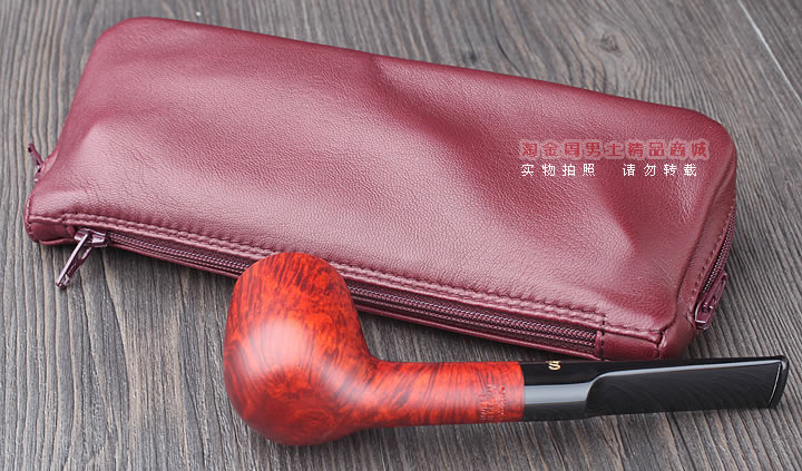 【淘金周】原装意大利鲁宾斯基lubinski真皮2斗烟斗包 I805紫红色-1