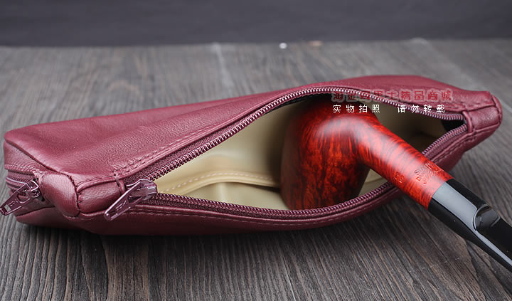 【淘金周】原装意大利鲁宾斯基lubinski真皮2斗烟斗包 I805紫红色-3