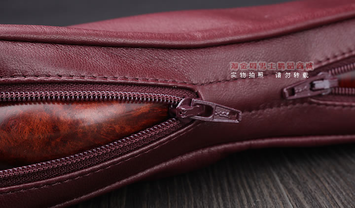 【淘金周】原装意大利鲁宾斯基lubinski真皮2斗烟斗包 I805紫红色-6