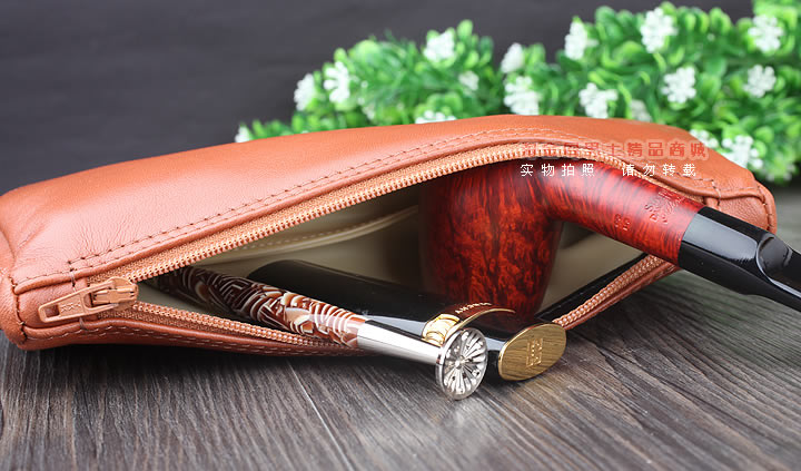 【淘金周】原装意大利鲁宾斯基lubinski真皮2斗烟斗包 I805棕色-3