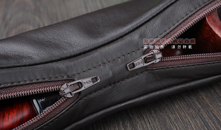 【淘金周】原装意大利鲁宾斯基lubinski真皮两斗烟斗包 I805褐色-6