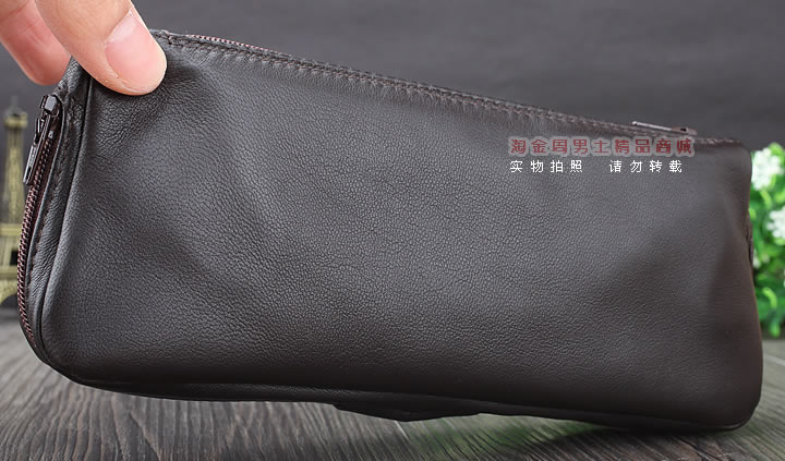 【淘金周】原装意大利鲁宾斯基lubinski真皮两斗烟斗包 I805褐色-9