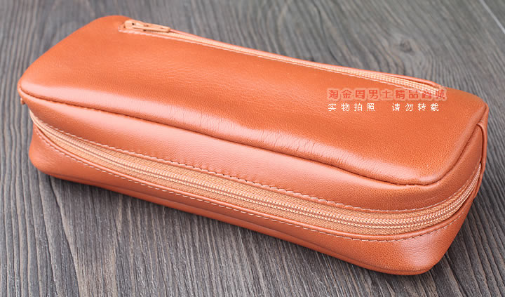 【淘金周】原装意大利lubinski鲁宾斯基真皮两斗烟斗包 I811棕色-1