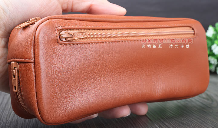 【淘金周】原装意大利lubinski鲁宾斯基真皮两斗烟斗包 I811棕色-10