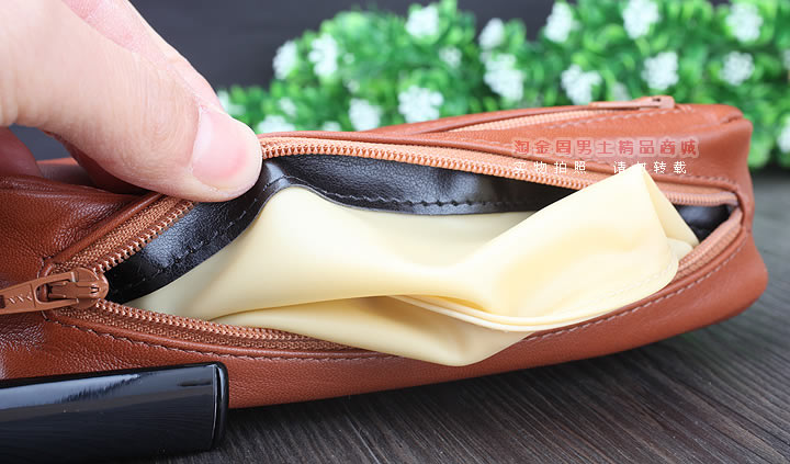 【淘金周】原装意大利lubinski鲁宾斯基真皮两斗烟斗包 I811棕色-6