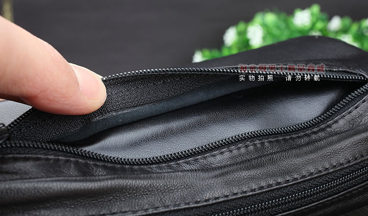 【淘金周】原装意大利lubinski鲁宾斯基真皮两斗烟斗包 I811黑色-4