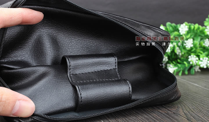 【淘金周】原装意大利lubinski鲁宾斯基真皮两斗烟斗包 I811黑色-7