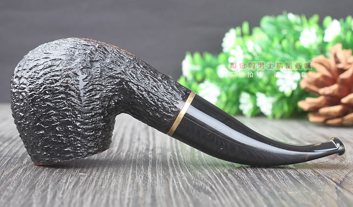 淘金周 正品意大利沙芬石楠木烟斗 六件套装老虎刻花698-5