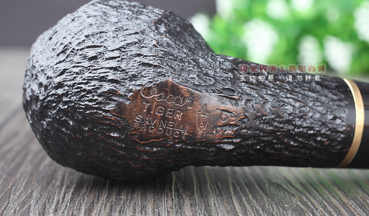 淘金周 正品意大利沙芬石楠木烟斗 六件套装老虎刻花698-8