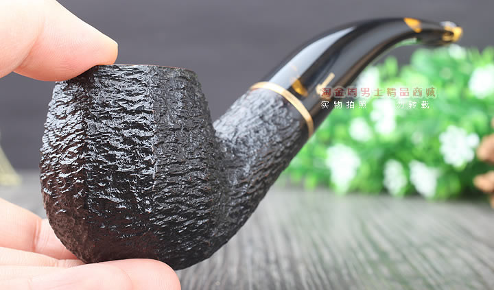 淘金周 正品意大利沙芬石楠木烟斗 六件套装老虎刻花698-9