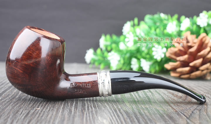 淘金周 意大利沙芬石楠木烟斗 6件套装银圈光面626-4