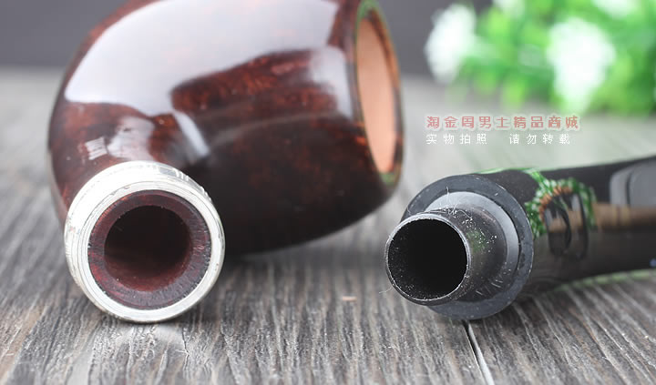 淘金周 意大利沙芬石楠木烟斗 6件套装银圈光面626-7