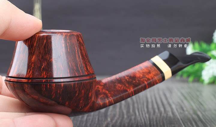 淘金周 丹麦大师Jorgen NIELSEN进口石楠木烟斗 直纹斗JG14-11