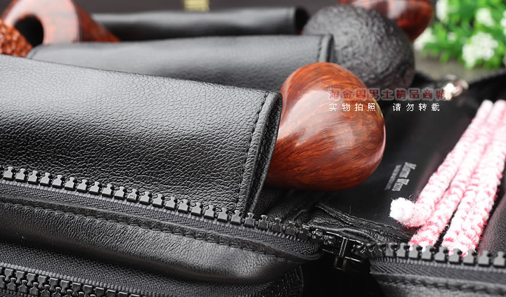 【淘金周】原装德国Martin Wess手工牛皮烟斗包 6斗包LP60/6-11