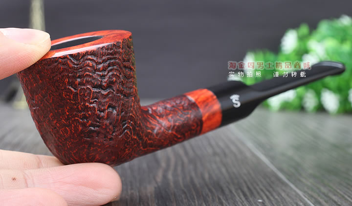淘金周 丹麦Stanwell石楠木烟斗 陶瓷烟丝罐套装斗 5件套装麻面-9
