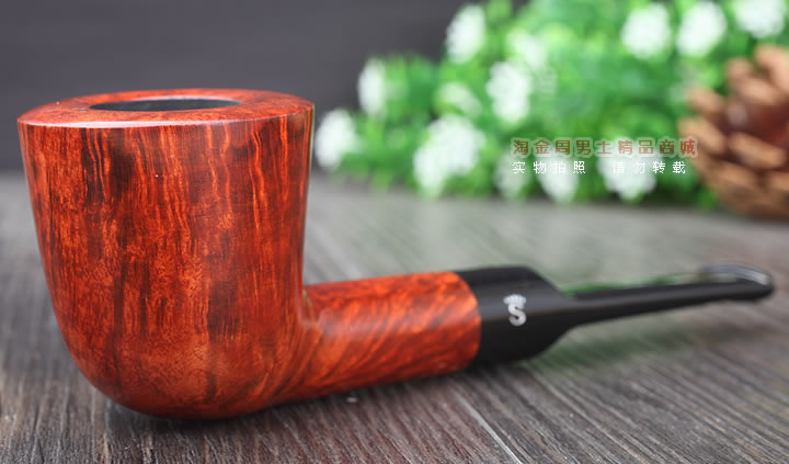 淘金周 丹麦Stanwell石楠木烟斗 陶瓷烟丝罐套装斗 5件套装酒红-1