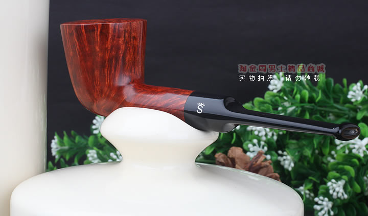 淘金周 丹麦Stanwell石楠木烟斗 陶瓷烟丝罐套装斗 5件套装酒红-15