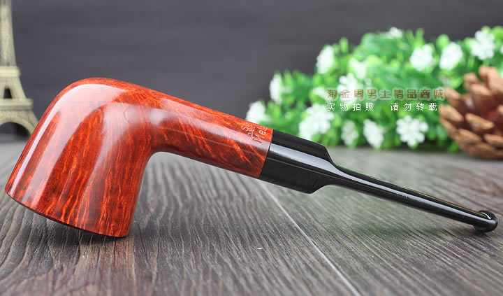 淘金周 丹麦Stanwell石楠木烟斗 陶瓷烟丝罐套装斗 5件套装酒红-5