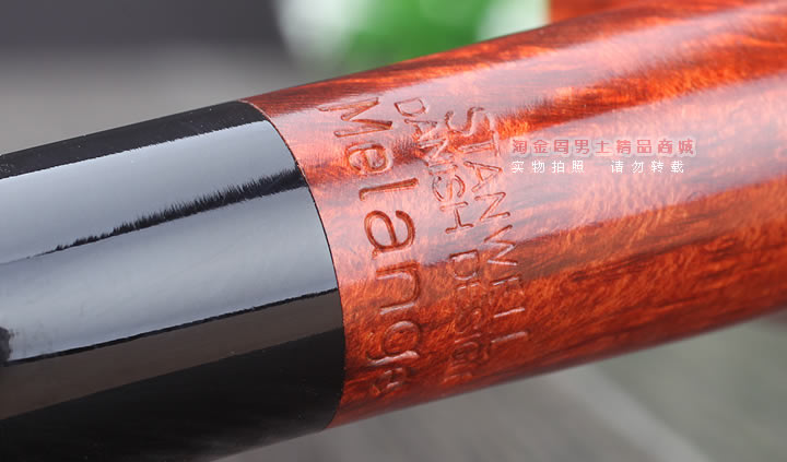 淘金周 丹麦Stanwell石楠木烟斗 陶瓷烟丝罐套装斗 5件套装酒红-8