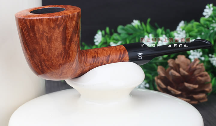 淘金周 丹麦Stanwell石楠木烟斗 陶瓷烟丝罐套装斗 5件套装浅棕色-14