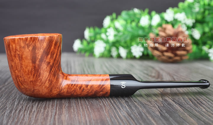 淘金周 丹麦Stanwell石楠木烟斗 陶瓷烟丝罐套装斗 5件套装浅棕色-4