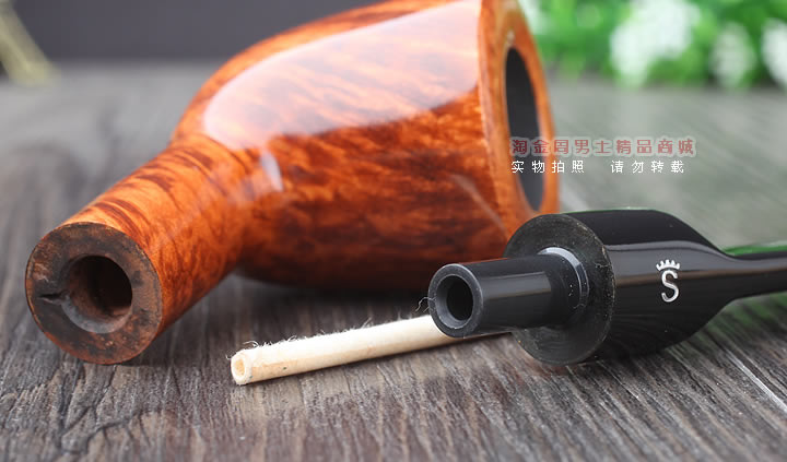 淘金周 丹麦Stanwell石楠木烟斗 陶瓷烟丝罐套装斗 5件套装浅棕色-7