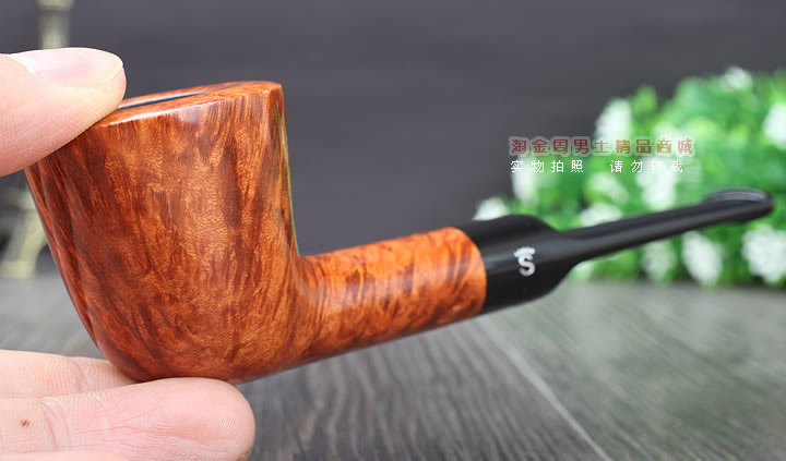 淘金周 丹麦Stanwell石楠木烟斗 陶瓷烟丝罐套装斗 5件套装浅棕色-9